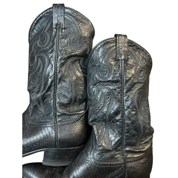 Tony Lama Western Leather Cowboy Boots Size 9.5